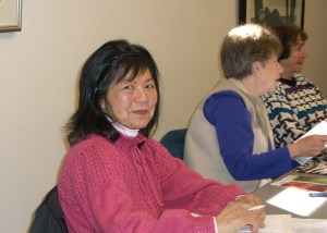 Roberta Hung notices the photographer and smiles